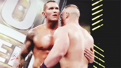 r-a-n-d-y-o-r-t-o-n:    “I was in ovw with John Cena and we were wrestling with each other. I had a bad cold so I blew my nose in my shirt during the match. I grabbed him and put him in a headlock so that his face rubbed in the snot. The thing with