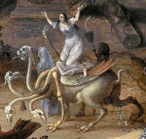 Claes Jacobsz van der Heck - Allegory of the vices, or, The Witches’ Sabbath (1636). Detail.