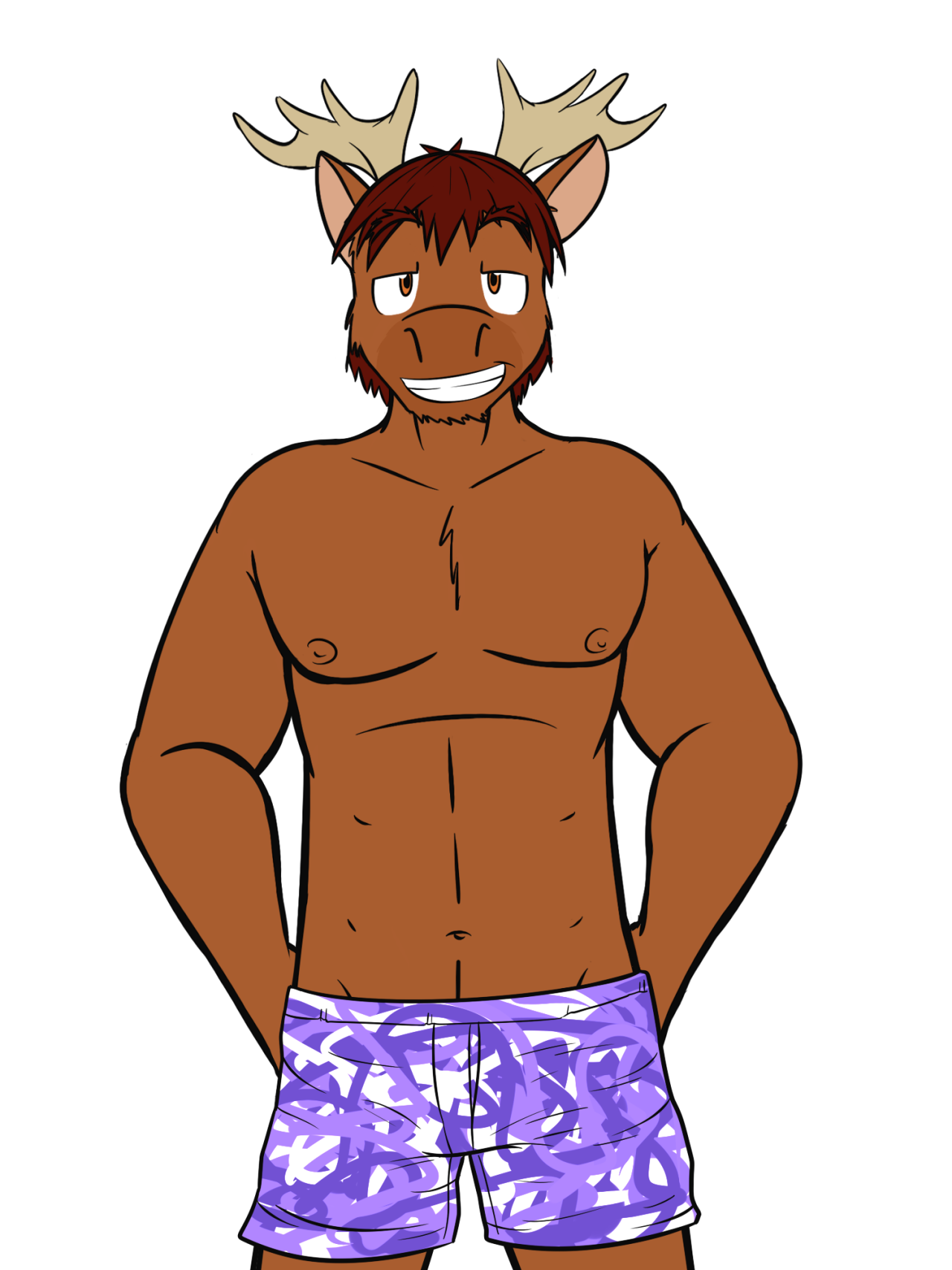 The bear and moose dudes in their normal clothes and undies.  It is been surprisingly