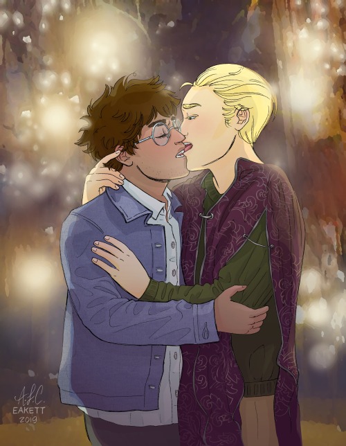 alexlcombs: ️❄️Drarry Christmas! ❄️️ Trans boys Harry and Draco Credit: @alexlcombs and @eakett