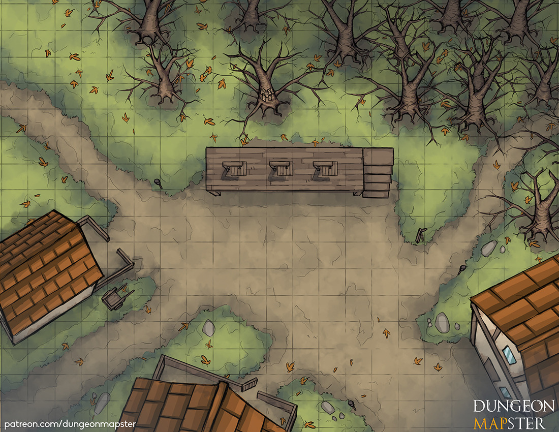 dungeonmapster:  The Country Gallows, up on Patreon!Download is here  Fall is here.