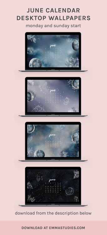 emmastudies: June Luna Desktop Wallpapers Here are four monthly calendar wallpapers to match my phon