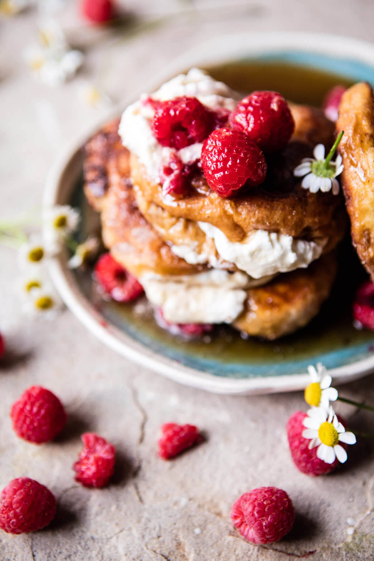 sweetoothgirl:Raspberry Ricotta Croissant French Toast