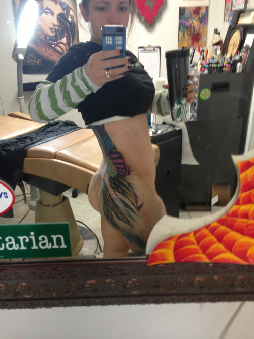 motivationforfitness: More ink. Prolly another hour on this butt cheek and then done for the day. I