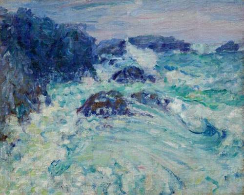 The sea, waves,rocks and weather at Belle Ile in Russell&rsquo;s paintings:ImpressionismForte mer à 