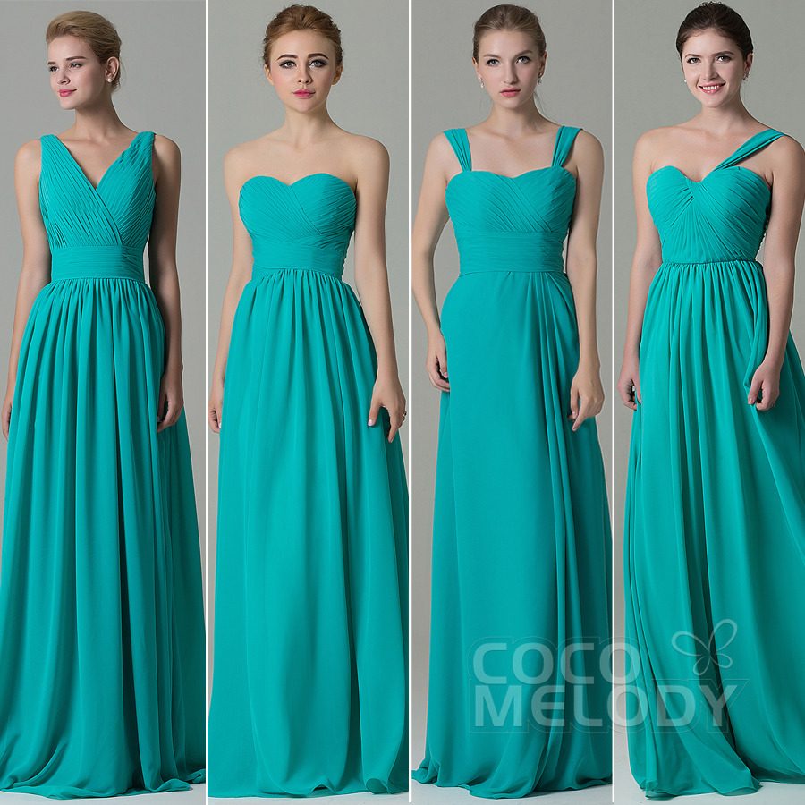 Teal Color Bridesmaid Dresses! Mix & Match Styles!...