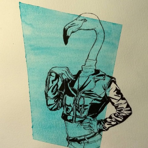Yeah I don&rsquo;t really know either. . . . #Flamingo #art #myart #ink #artistsoninstagram #psy