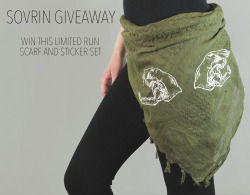 sovrinapparel:  sovrinapparel:  FALL GIVEAWAY! WHAT YOU WILL WIN: A mini patch pack that consists of: A limited run forest green raccoon skull scarf (destroyed or non-destroyed) A set of SOVRIN stickers All designs are original and drawn by myself.  I