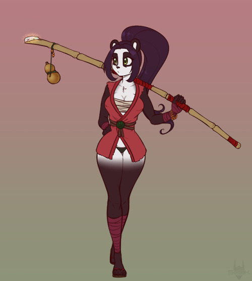  Decided to make my panda an actual character.  Elemental magic and martial arts. Her bamboo staff i