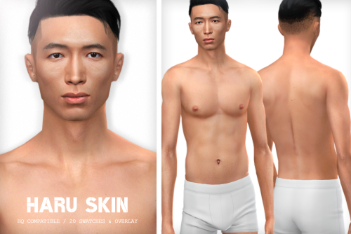 Haru SkinHQ Textures / HQ Compatible ; 20 swatches ;Overlay version (5 swatches) ;Teen+ ;Skin Detail