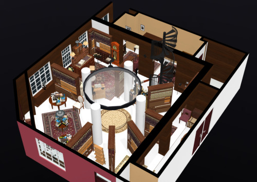 mochacoffee:I created a 3D model and floor plan of Aziraphale’s bookshop in Good Omens! I really wan