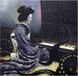 vomex:  Geisha with modular Synthesizer. And tentacles. Anyone? via 