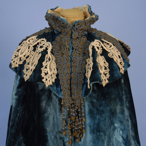 historicaldress:THREE FANCY VICTORIAN CAPES. Two velvet heavily decorated with cording, beadwork and