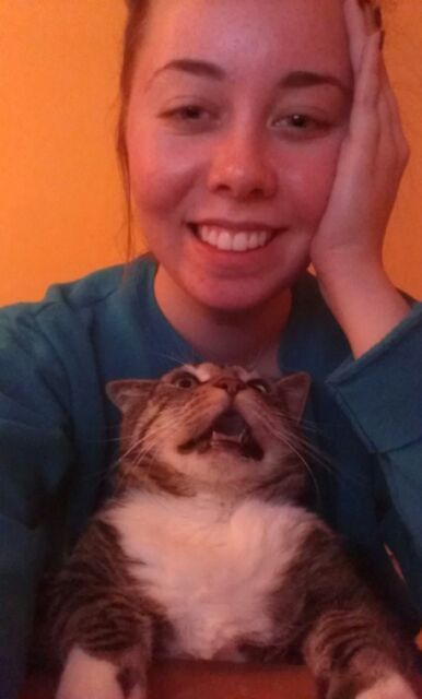 thecatsmeow90:  Working on my paper is hard on both of us. 