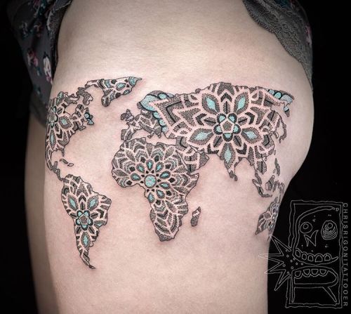 Thanks Jemma!#chrisrigonitattooer #chrisrigoni #holdfasttattoo #perth #worldmaptattoo #worldmap #t