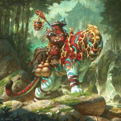 wyrmrest:  Pandaren Brewmaster and Ban-Lu, the Wanderer’s Companion by Finnish artist Veli Nyström.