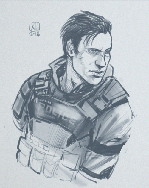 Gavin Reedgood copjust wanted to draw him in SWAT uniformdunno why I shaved his face but now it haun