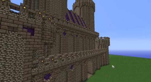 Admin wanted a castle, so I started working on one for him, in the server colors. Play.Pandoracraft.