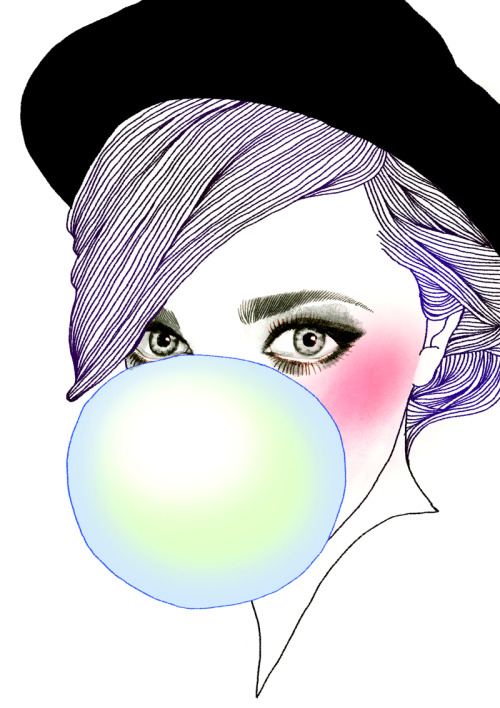 soulist-aurora:  Bubble Gum Girl by Hajin Bae 