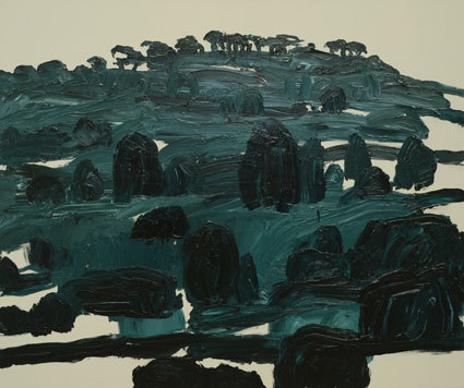 berndwuersching:  Guy MaestriBald Hill, Well After Dark (With Thanks to Luke Sciberras), 2011oil on enamel, 152 x 183cm 