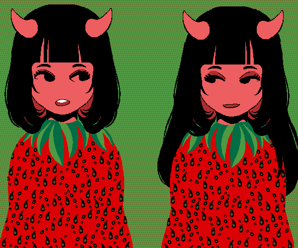 hipananus:  strawberry and demons 