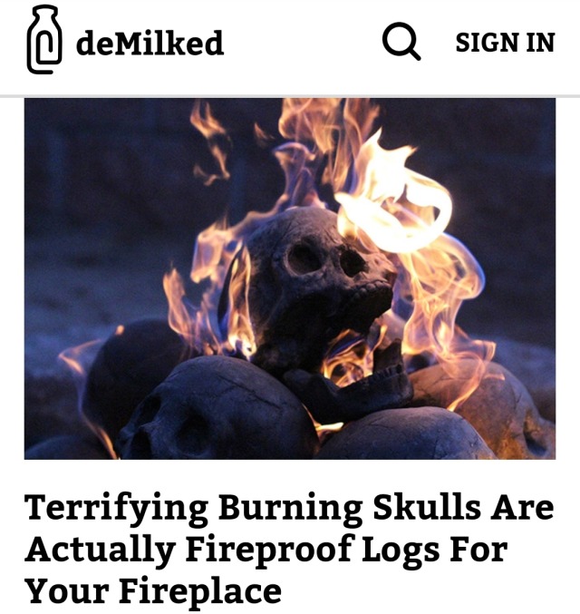 fingergunspersonified:  indifen:   sedesla:  visionaryness:  one-time-i-dreamt:    Okay, I need like 50 right away! Found them on Amazon in case anyone wants to check them out. Amazon.com : Myard Fireproof Imitated Human Fire Pit Skull Gas Log for NG,