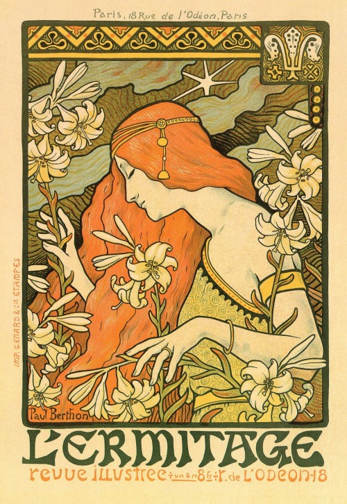 L'Ermitage couverture dessinée par Paul Berthon pour la nouvelle formule (1897).