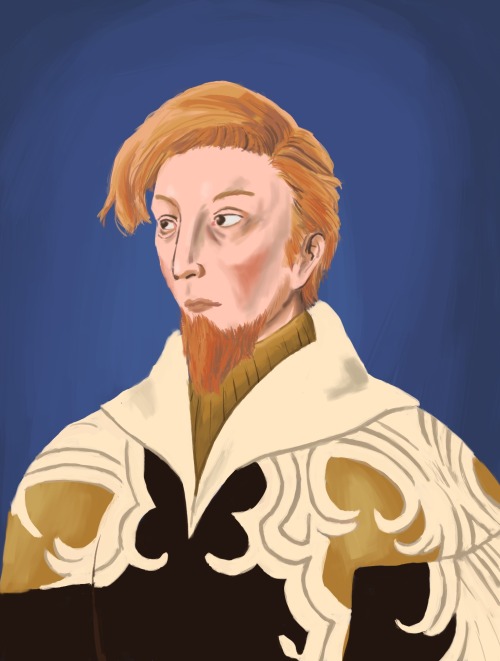 My attempt to draw Dycedarg in the style of 15th century English paintings. Drawn for Yuletide 2020.