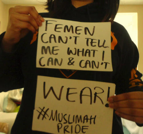 theuncolonizedmind:arzitekt:Muslim women send message to Femen: Counter-protest launched agains
