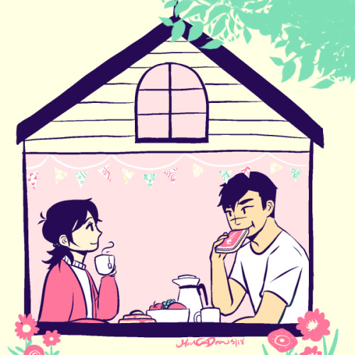 michelecandraw: - Breakfast By the Window-Sheith for my Hunk’s Bakery AU. : ]  