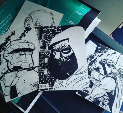 #Dega Deluxe Pack sketches, ready to send! The Thing! #MoonKnight! #TheBatman! https://www.instagram