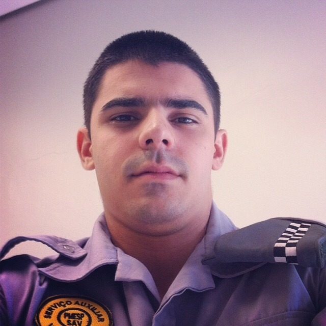 policecorps:  Meaty Sao Paulo military police officer. Hot AF.