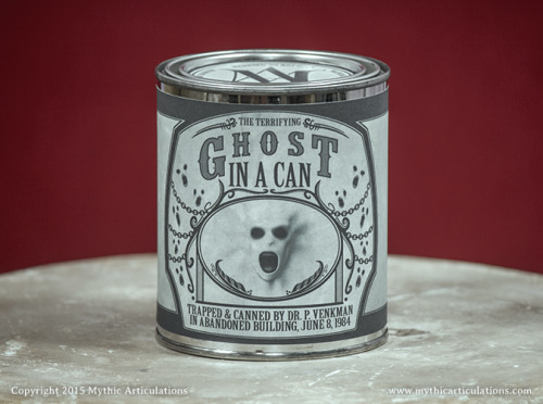 Introducing the Ghost in a Can! Whatever you do, DO NOT OPEN THE CAN.Can opener included.Available n