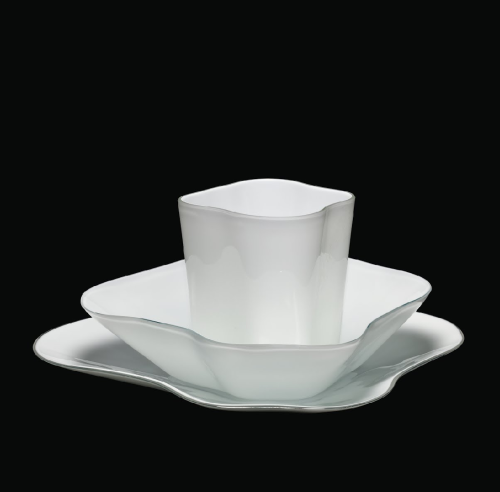 Alvar Aalto, 3 “Aalto-Kukka (Aalto Flower)” Nesting Bowls 1939 / White glass cased on ex