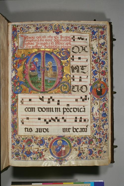 cantusilluminatus:Part 1 of 2.15th century Italian antiphonal in diced russia leather, s. XVIII (?),