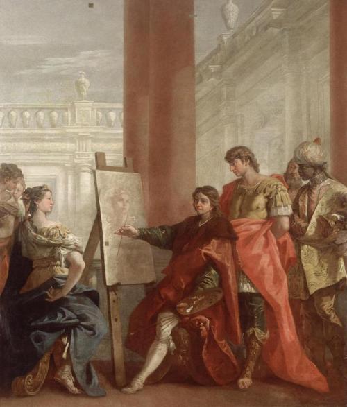 Apelles Paints Campaspa (1713-1714). Sebastiano Ricci (Italian, 1659-1734). Oil on canvas. The State