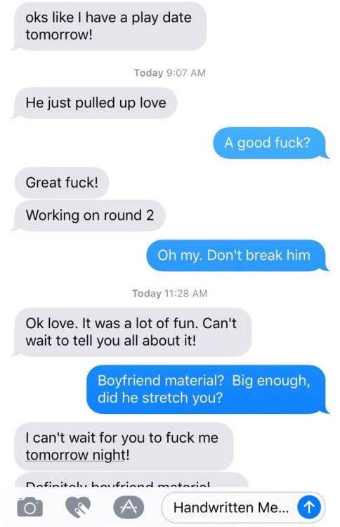 ticklebelly75: Howwife text today Hot chat from a Hotwife.