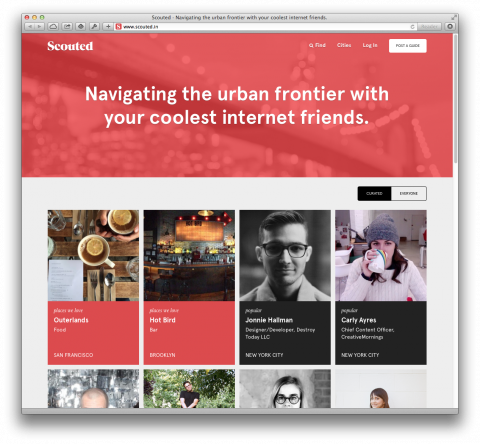 “Scouted
swissmiss, swiss-miss.com
The makers behind Scouted want to bring a human element to local recommendations by putting the people first, not the location. There are no editors, no experts, no curators—well, a little on the homepage—just real,...