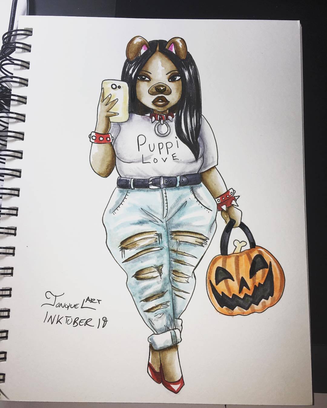 Jonquel ART — Snapchat puppy girl #inktober 19. This would be a...