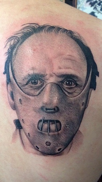 Tattoo tagged with hannibal lecter black and grey calf patriotic  fictional character wales anthony hopkins character facebook twitter  victorzetall portrait medium size  inkedappcom