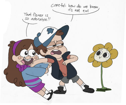 mudkipful:  They fell in :^) torn on drawing GF or UT. then this happened. i blame papynewhat if Dipper is a Genocide and Mabel is a Pacifist. they end up going in a neutral route. 