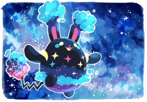  Pokécember 2021 day 12: Cosmic bubbles (Azumarill + Cosmog) 