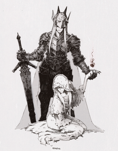 Inktober 22. Lorian &amp; Lothric    &ldquo;The two princes rejected their du