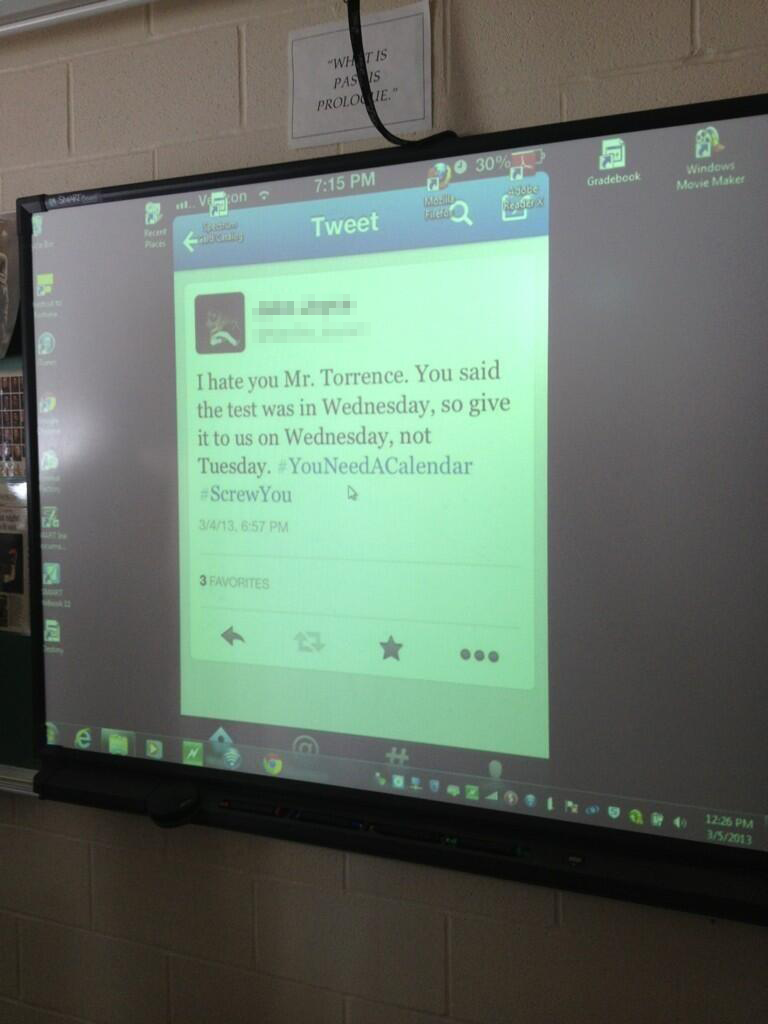 deepestspace:   A student tweeted about a test, and the next day it was the teacher’s