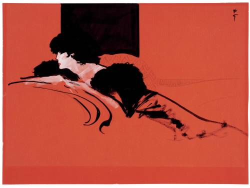 RENE GRUAURouge Et NoireGouache, Crayon, Ink on Paper18.75&quot; x 25.5&quot;