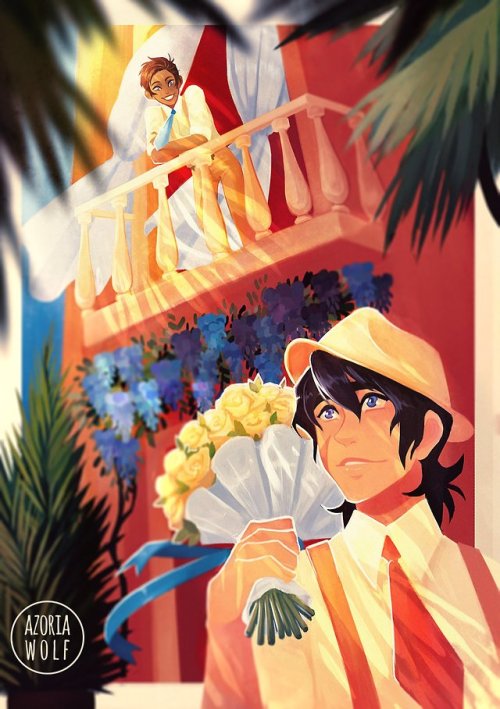 My piece for the @vintageklancezine : Retrospect !Keith is waiting for lance to come down so he can 