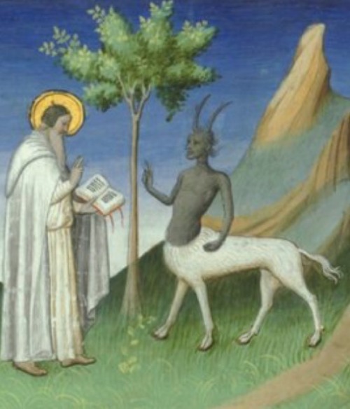 religions-of-the-world: St. Anthony, the Centaur, and the Satyr (from the Life of St. Paul, the Firs