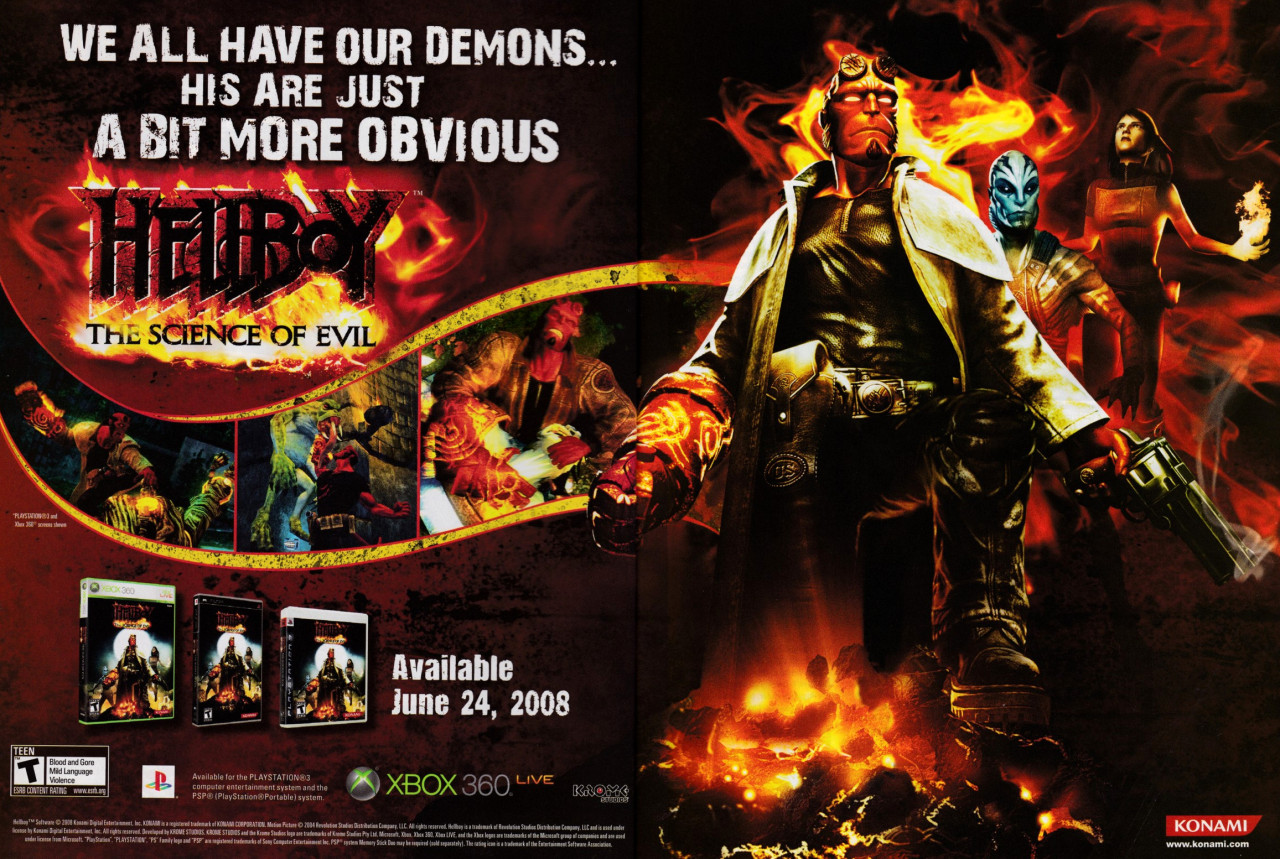 ‘Hellboy: The Science of Evil’[PS3 / X360 / PSP] [USA] [MAGAZINE, SPREAD] [2008]
• Electronic Gaming Monthly, July 2008 (#230)