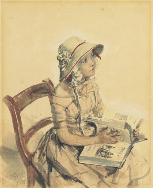 Portrait of the daughter of Dr. Karl A. von Maercker (1848). Adolph Friedrich Erdmann von Menzel (Ge