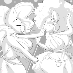 bubbleberrysanders:  warmup scribble of Pinks dancing with Candy